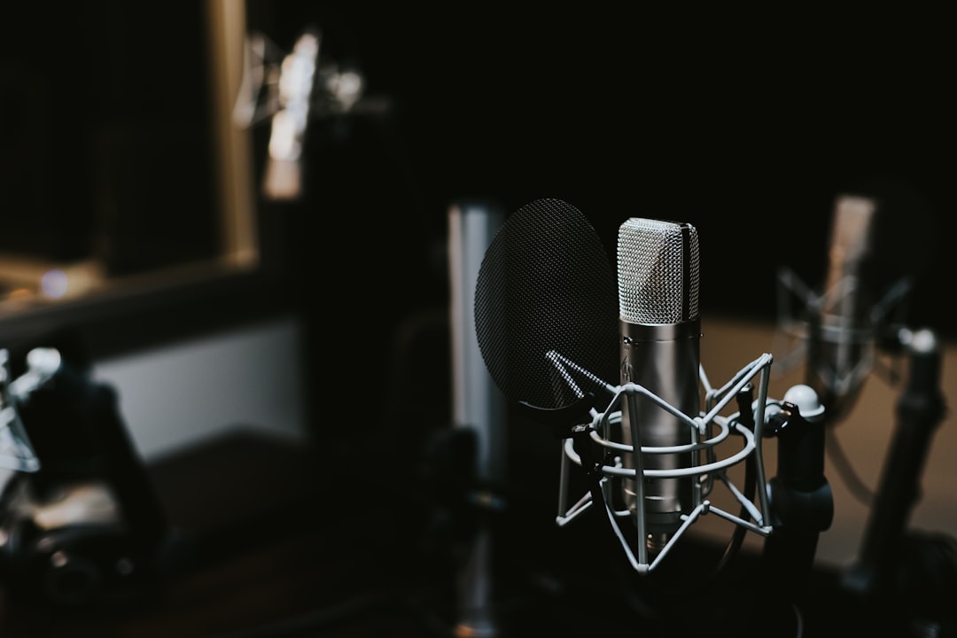 Studio microphone used for recording, representing commercials and brand songs. Photo by Jonathan Velasquez on Unsplash.